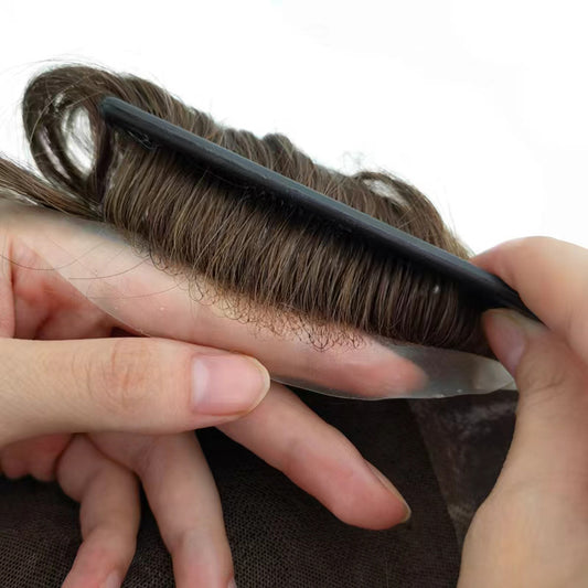 Human Hair Replacement for Men Swiss Lace Australia PU Around