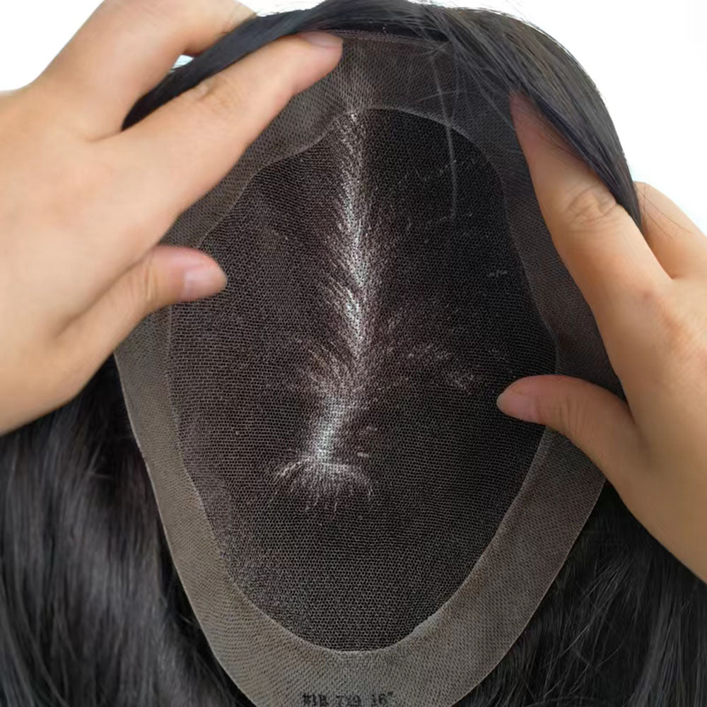 Remy Human Hair Wig Toppers With PU Around for Women