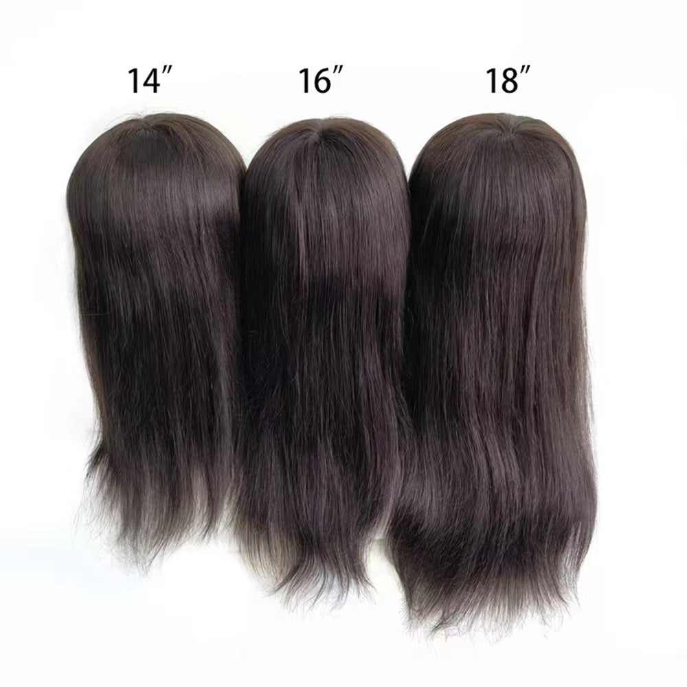 Remy Human Hair Wig Toppers With PU Around for Women
