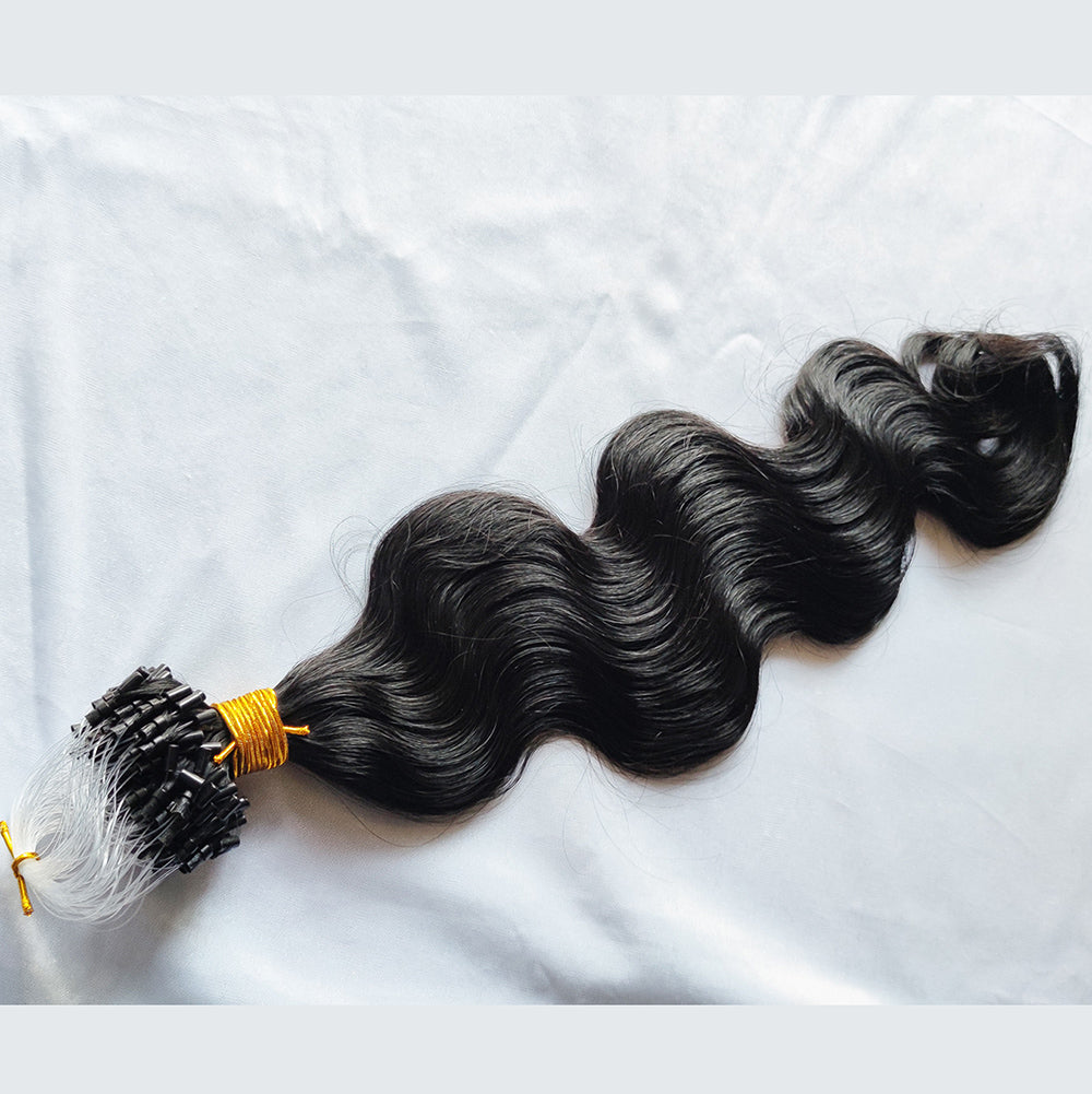 Micro loop human outlet hair extensions