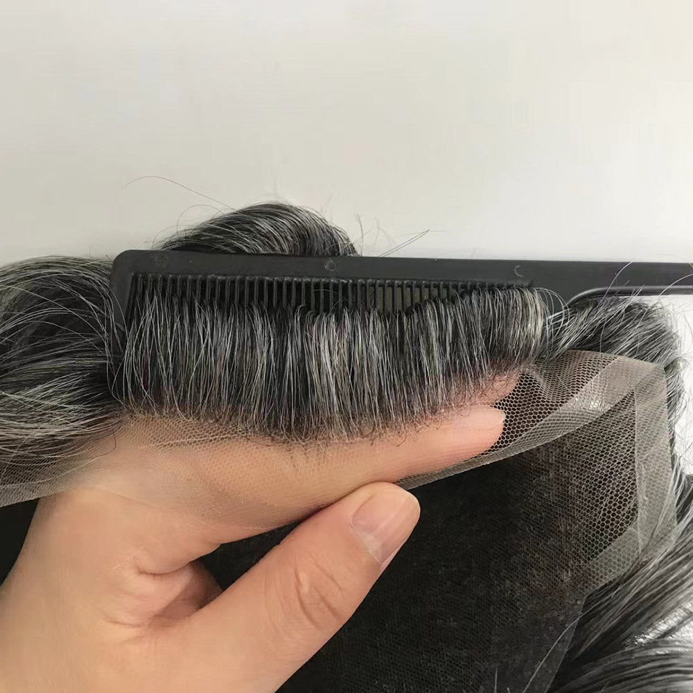 Q6 French Lace Hair System Human Hair Mens Toupee