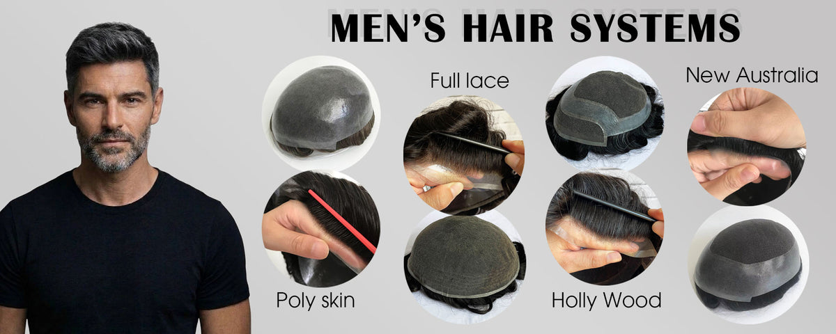 HSU mens hair toupee systems