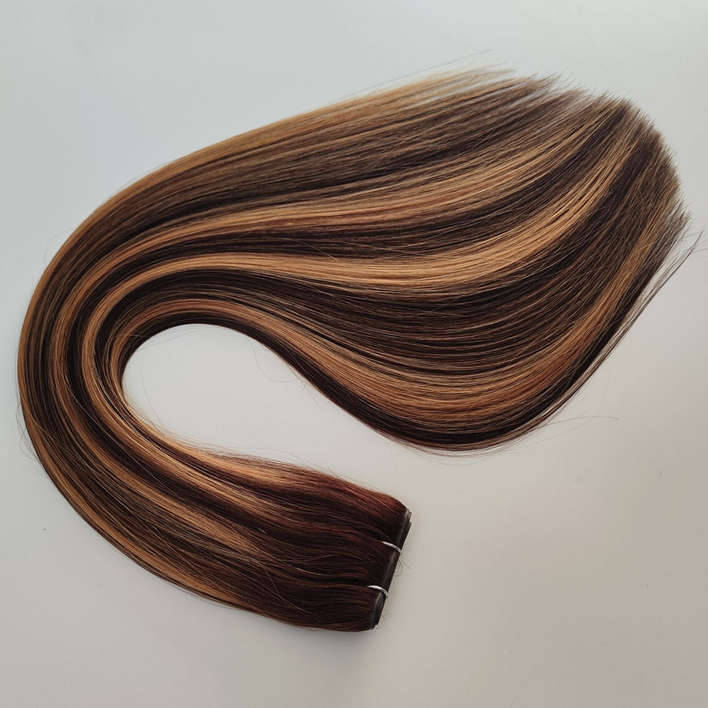 Honey Blonde Highlights Virgin Hair XO Invisible Weft Extensions