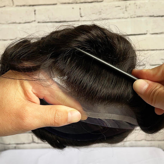 Lace Front Mono Base Men's Hair Toupee Systems