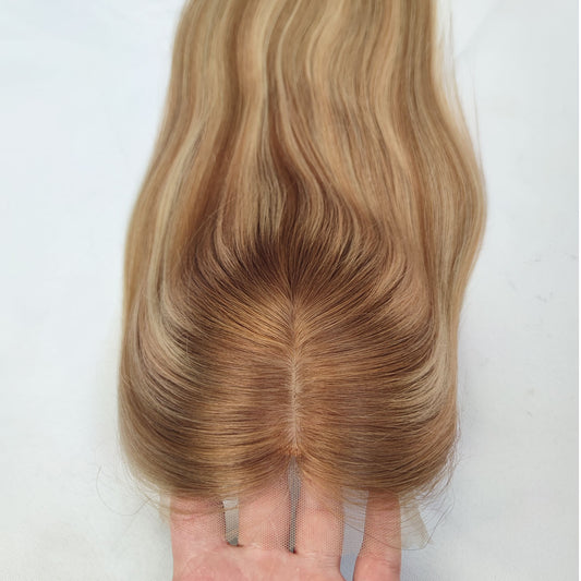 Lace Front Silkbase Human Hair Toppers for Thinning Hair