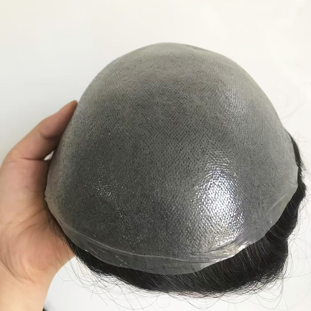 Ultra Thin Skin Base V Loop Mens Toupee Hair System