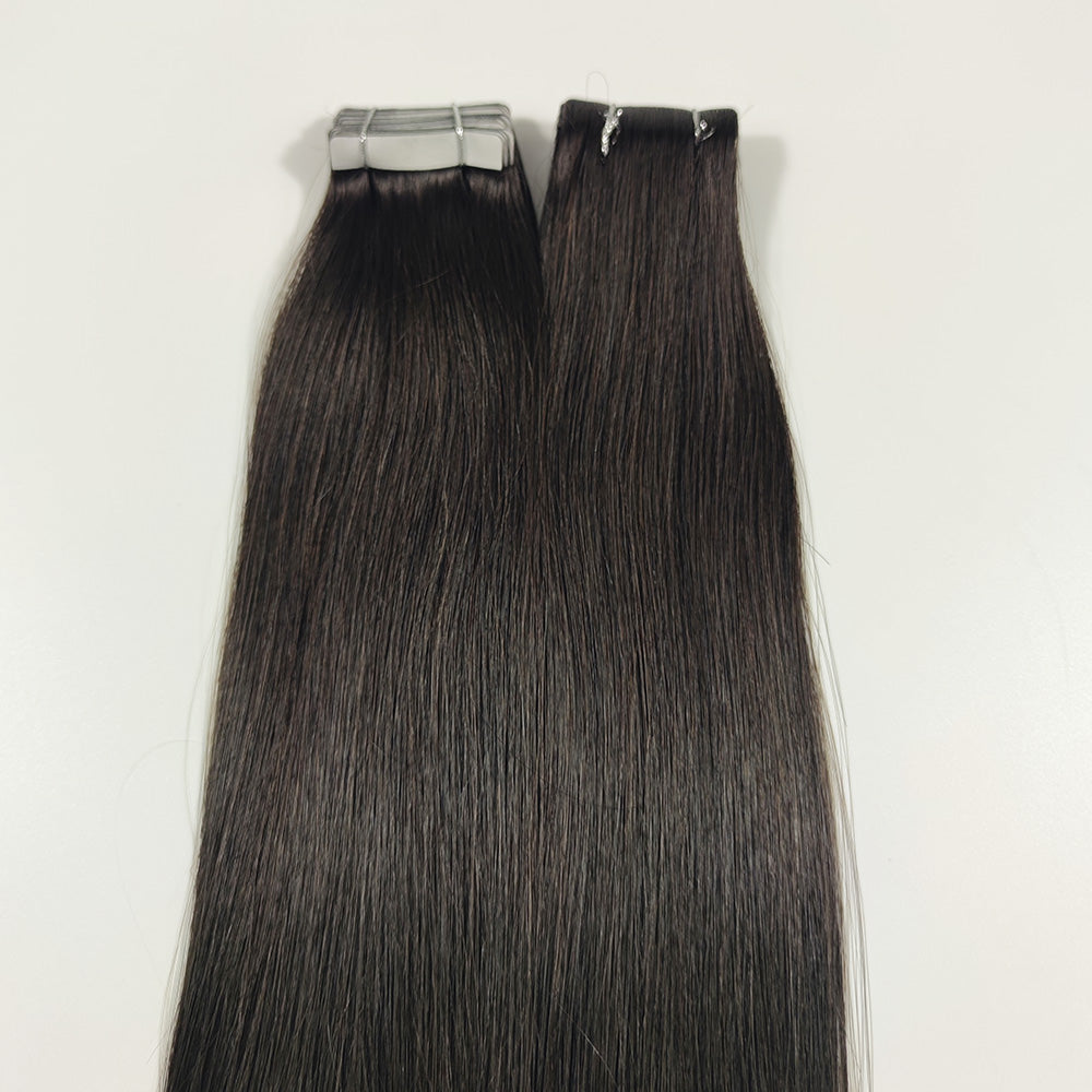 Natural Black Invisible Tape In Human Hair Extensions