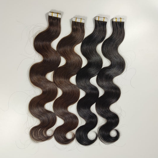 Virgin Human Hair Body Wave Tape In Extensions