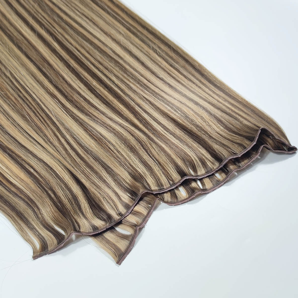 Blonde Highlights Butterfly Genius Weft Extensions with Middle Holes