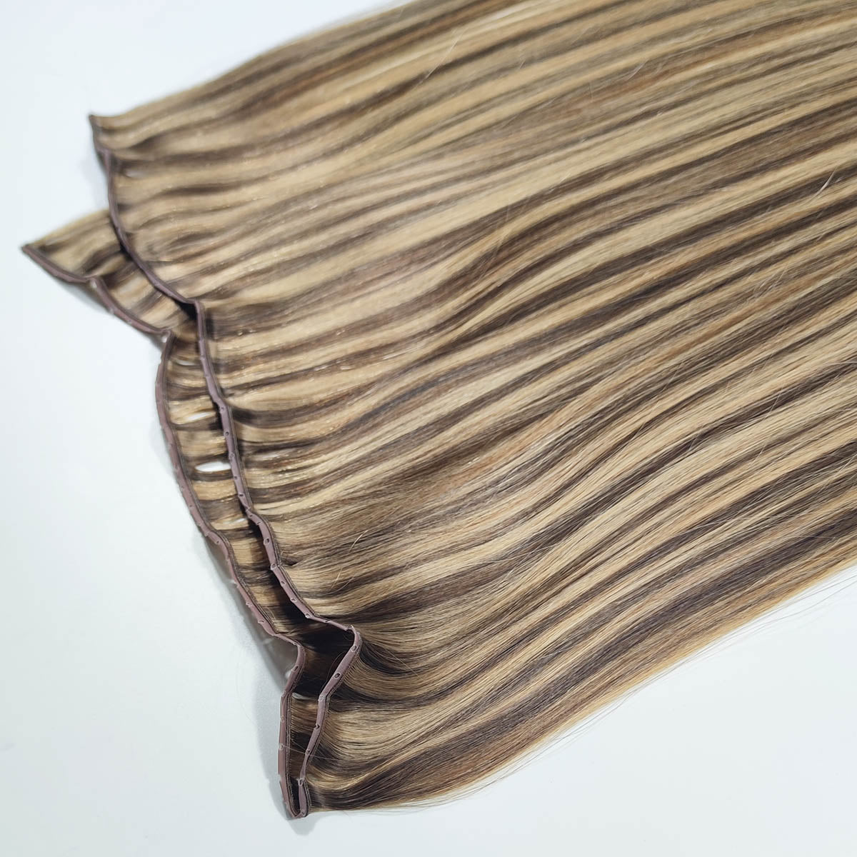 Blonde Highlights Butterfly Genius Weft Extensions with Middle Holes