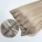 Blonde Highligts Invisible Butterfly Genius Weft Hair Extensions with Holes