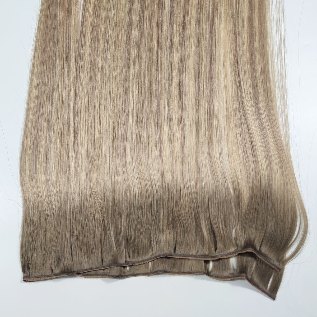Blonde Highligts Invisible Butterfly Genius Weft Hair Extensions with Holes