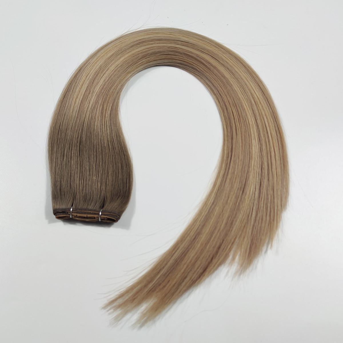 Blonde Highligts Invisible Butterfly Genius Weft Hair Extensions with Holes