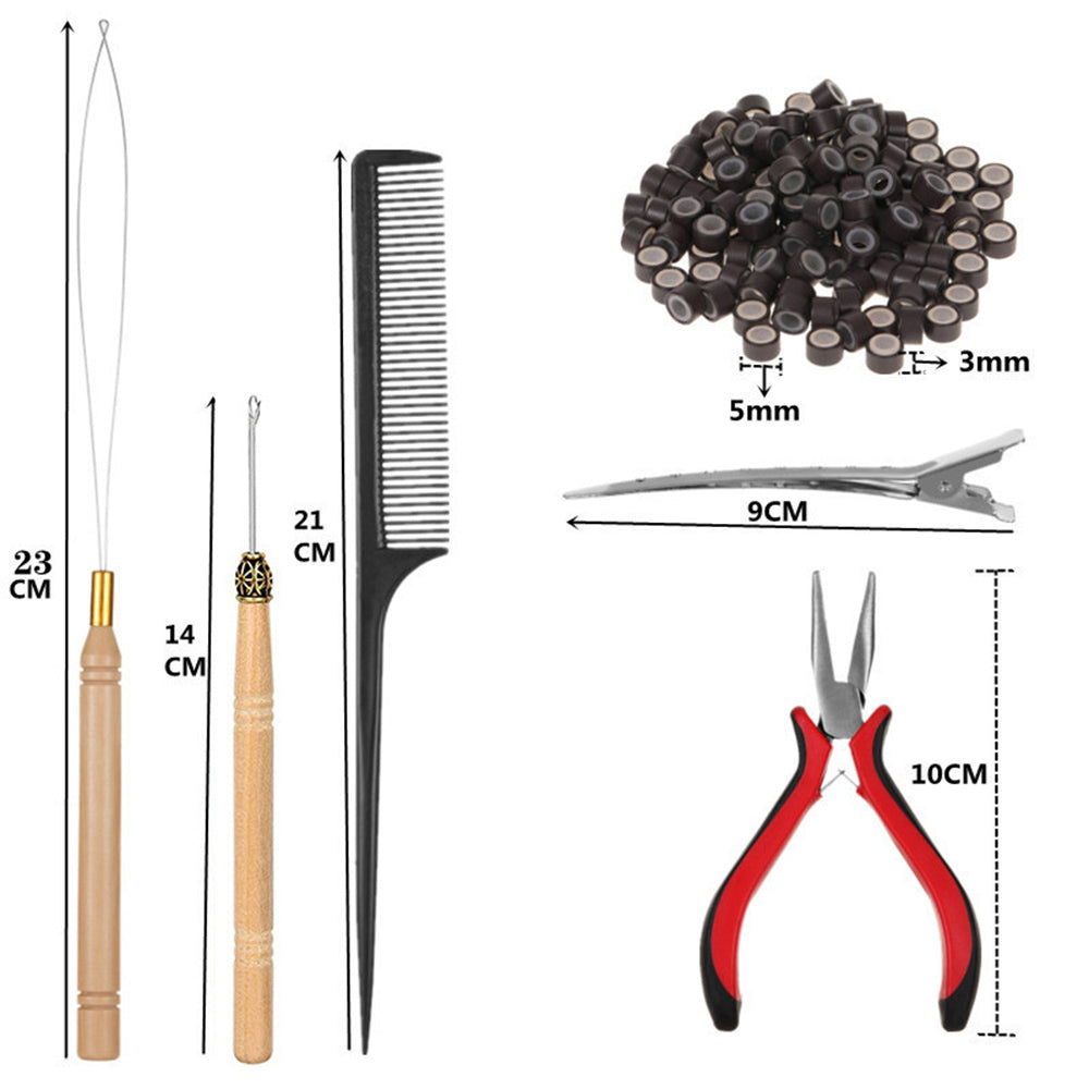 Hair Extensions Micro Rings Beads Tools Kit