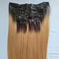 Darkest Brown Root Honey Blonde Virgin Hair Clip In Extensions 8pcs set