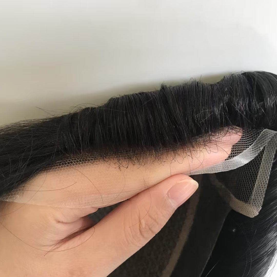 Front Lace Silkbase Men's Toupee Hair Replacement Systems