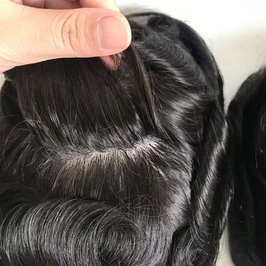 Front Lace Silkbase Men's Toupee Hair Replacement Systems