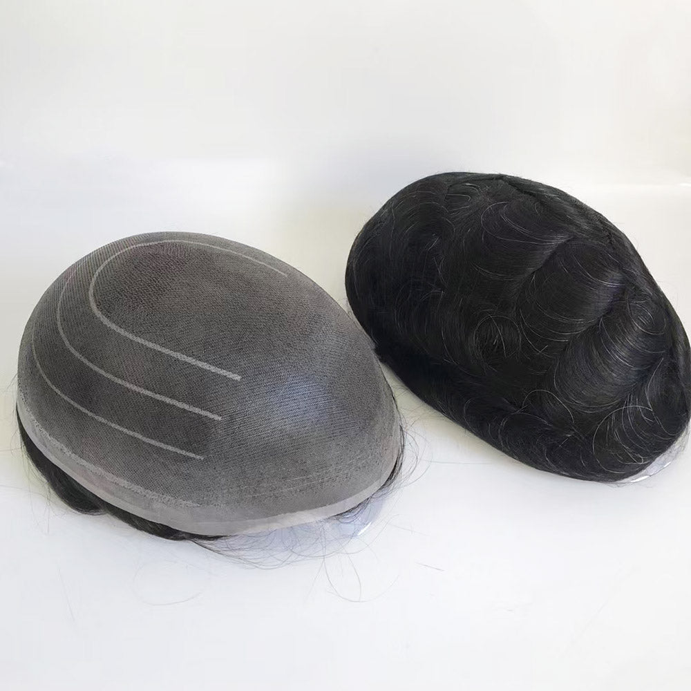 Fine Welded Mono Base Mens Human Hair Piece Toupee