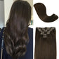Darkest Brown Clip In Hair Extensions 120g set