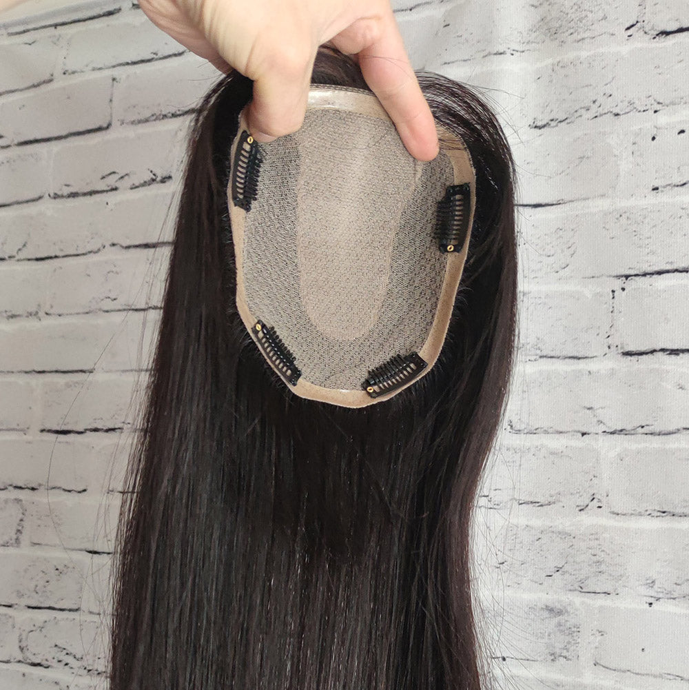 Virgin Human Hair Mono Silkbase Toppers for Women