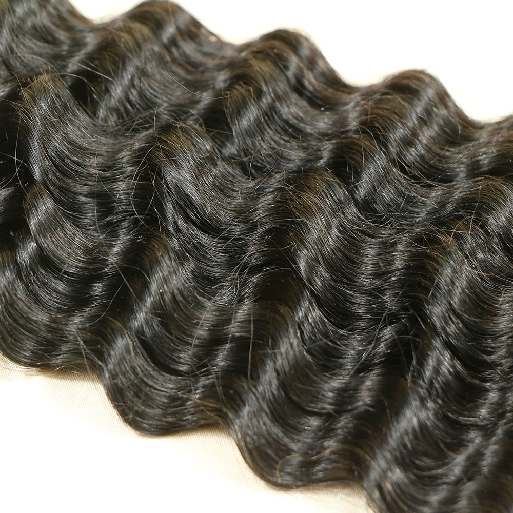 Black Deep Wave Micro Link Remy Human Hair Extensions