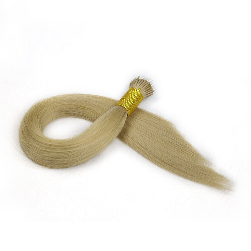 Ash Blonde Straight Nano Ring Hair Extensions
