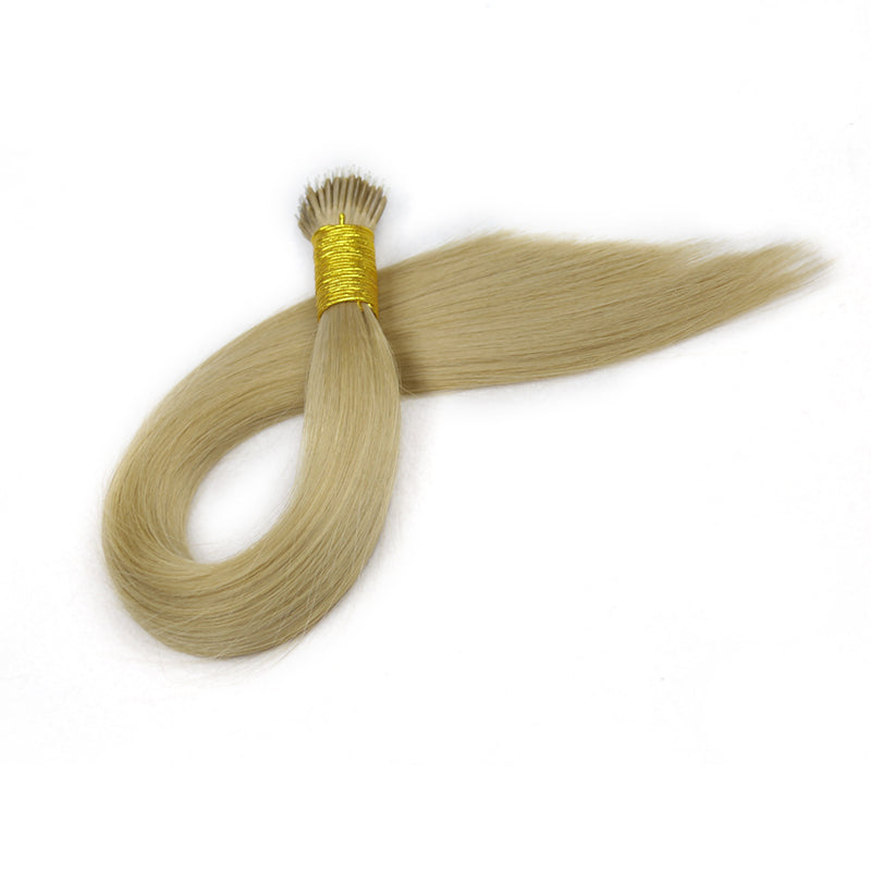 Ash Blonde Straight Nano Ring Hair Extensions