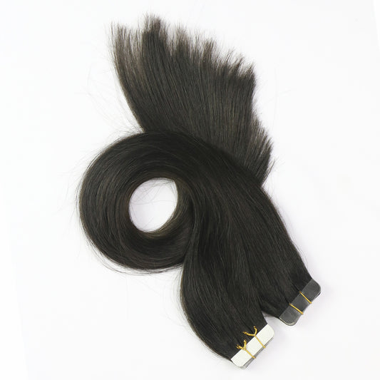 Natural Black Straight Tape In Hair Extensions