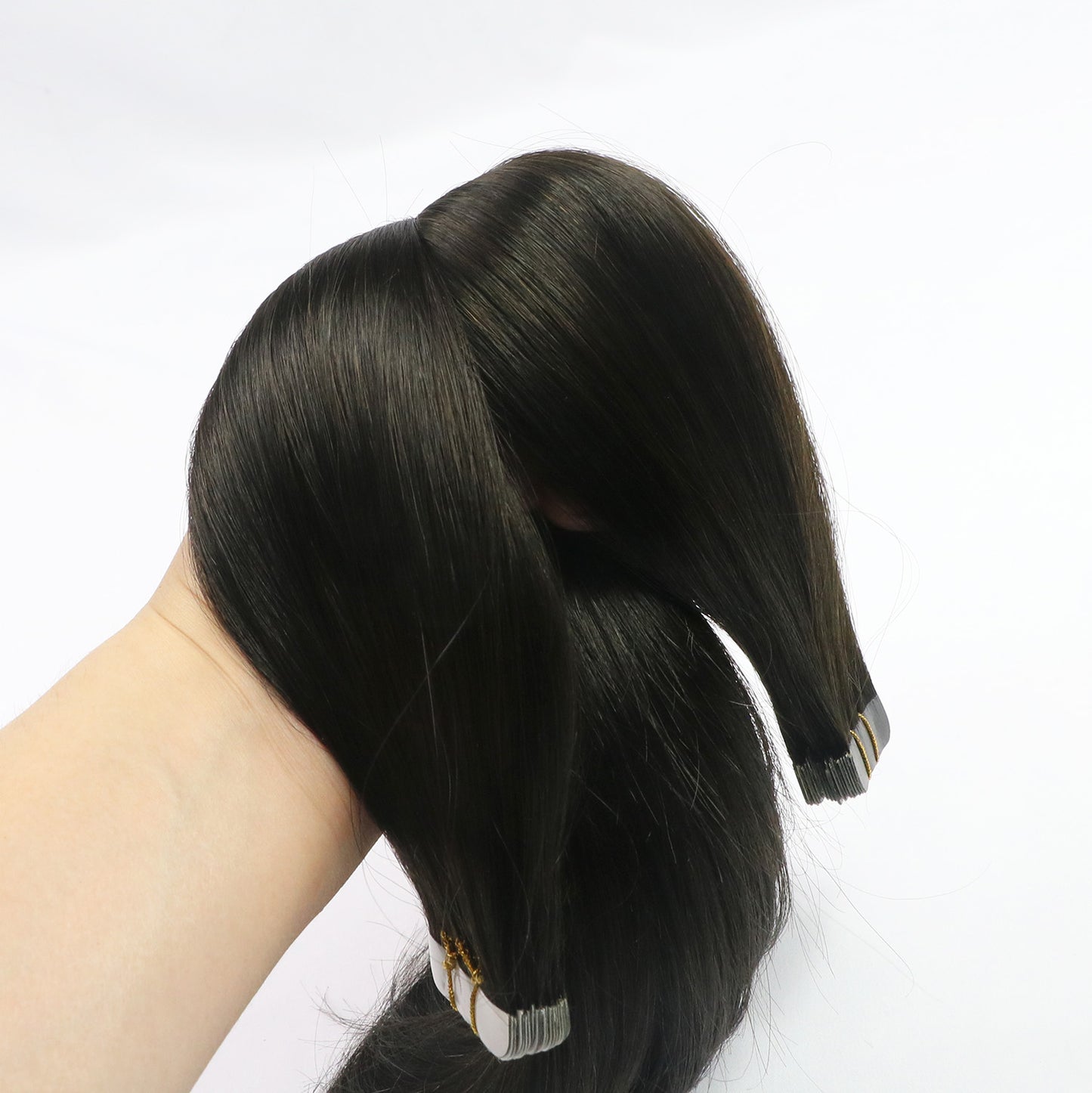 Natural Black Straight Tape In Hair Extensions