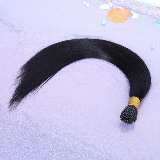 Natural Black Straight I Tip Hair Extensions