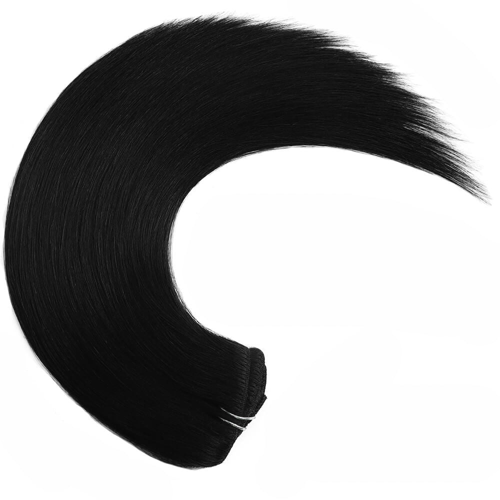 Jet Black Clip In Hair Extensions 120g set