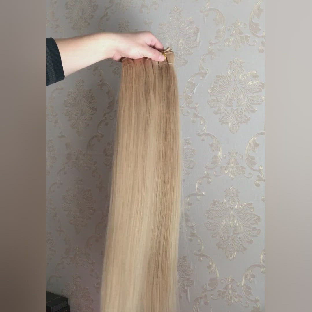Ash Blonde Straight Human Hair Wefts Extensions