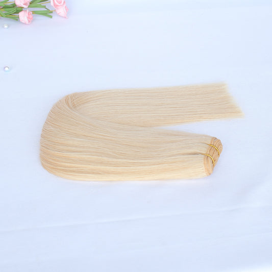 Light Ash Blonde Human Hair Wefts Extensions