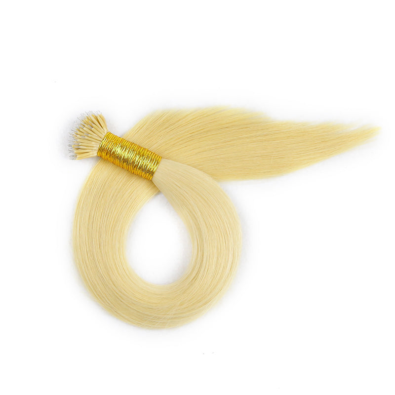 Light Ash Blonde Straight Nano Ring Hair Extensions