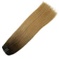 Darkest Brown Root with Chestnut Brown Fading to Honey Blonde Clip In Hair Extensions
