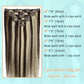Darkest Brown with Bleached Blonde Highlights Clip In Hair Extensions 120g Set