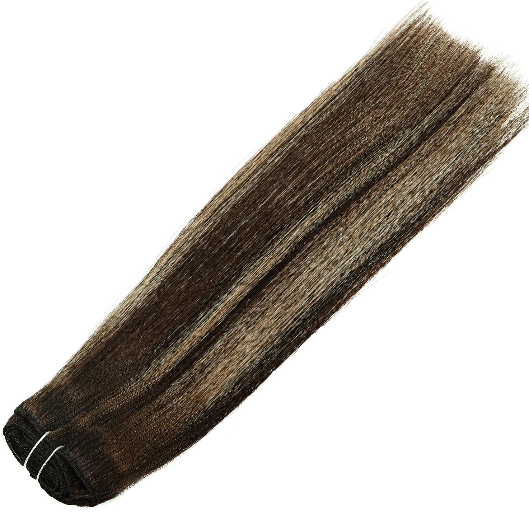 Chocolate Brown Root with Honey Blonde Highlights Clip In Hair Extensions 120g Set