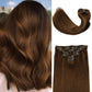 Chocolate Brown Clip In Hair Extensions 120g set