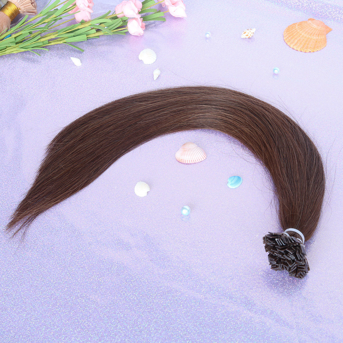 Chocolate Brown Straight Flat Tip Hair Extensions