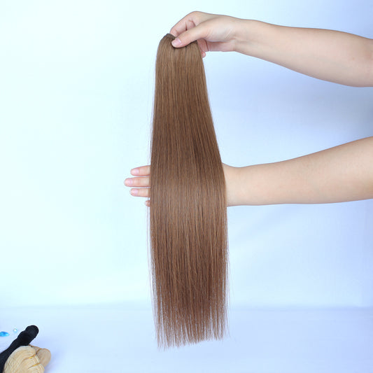 Chocolate Brown Human Hair Wefts Extensions