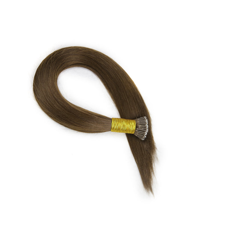 Chocolate Brown Straight Nano Ring Hair Extensions