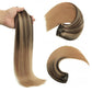 Chocolate Brown with Ash Brown Highlights Fading to Honey Blonde Clip In Hair Extensions