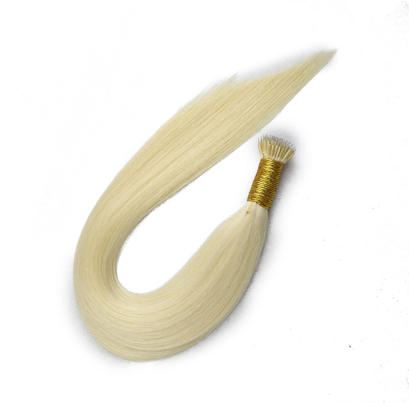 Platinum Blonde Straight Nano Ring Hair Extensions