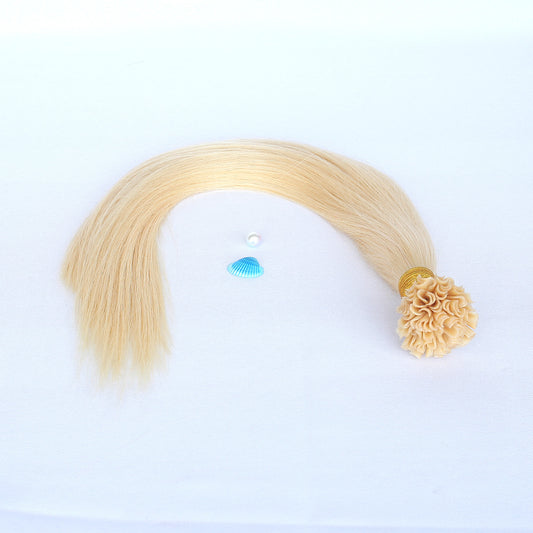Bleached Blonde Straight Nail U Tip Hair Extensions