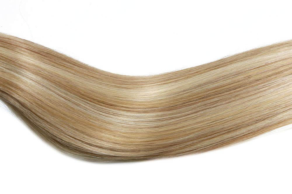 Golden Brown with Bleached Blonde Highlights Straight Tape In Hair Extensions