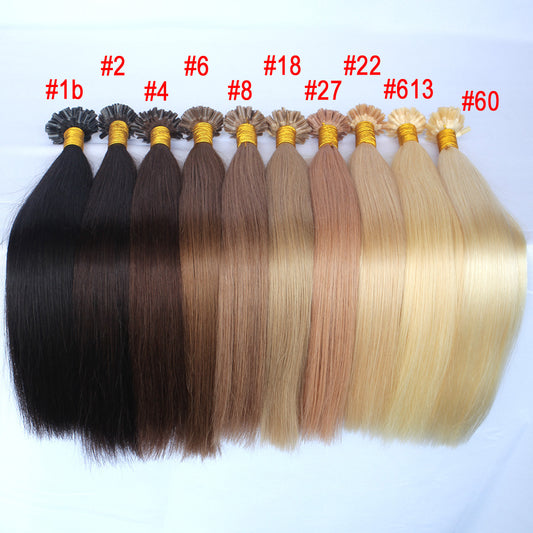 Chestnut Brown Straight Nail U Tip Hair Extensions
