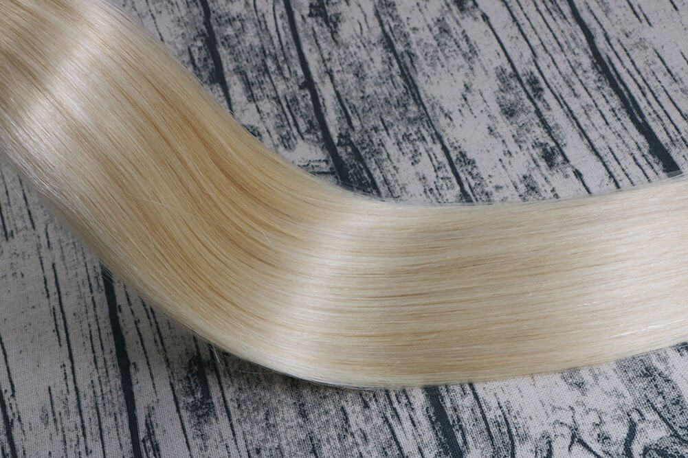 Bleached Blonde Straight Tape In Hair Extensions