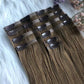 Seamless PU Clip In Virgin Human Hair Extensions