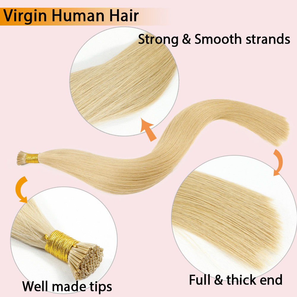 Ash Blonde Virgin Human Hair I Extensions