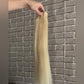 Bleached Blonde Straight Human Hair Wefts Extensions